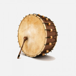 Brown Wooden Drum And Stick